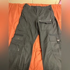 Butt lifting straight leg pants with a stretchy waist